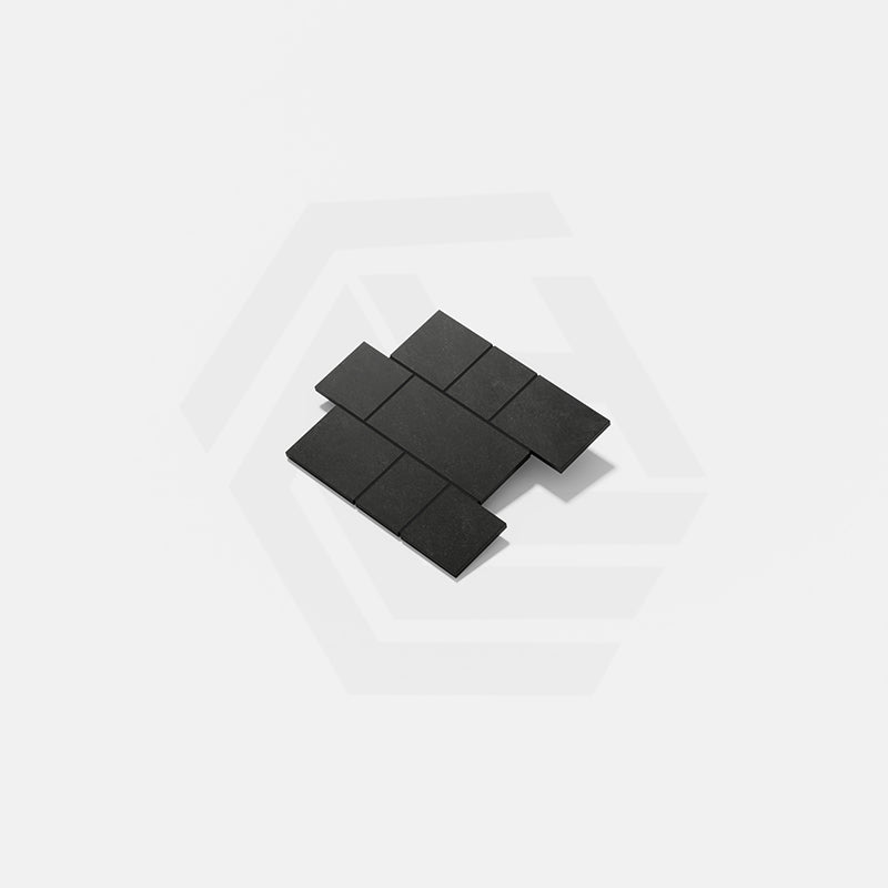 French Alps Carbon Stax Mosaic Matt Black Tile 345.5x297mm Sheet
