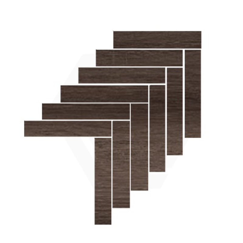 Hardwood Iron Bark Herringbone Surface Tec Mosaic Tile 352x422mm Sheet