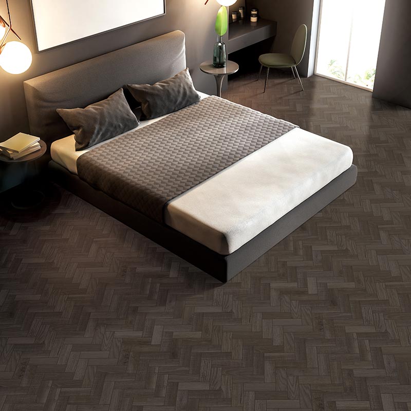 Hardwood Iron Bark Herringbone Surface Tec Mosaic Tile 352x422mm Sheet