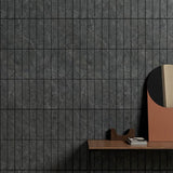 Palermo Carbon Matt Subway Tumbled Edge 60x250mm Feature Tile
