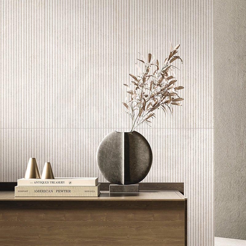 Portofino Gypsum SurfaceTec 3D Flute Stone Look 600x1200mm Tile
