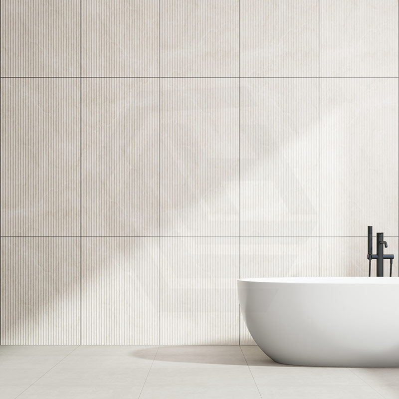 Portofino Gypsum SurfaceTec 3D Flute Stone Look 600x1200mm Tile