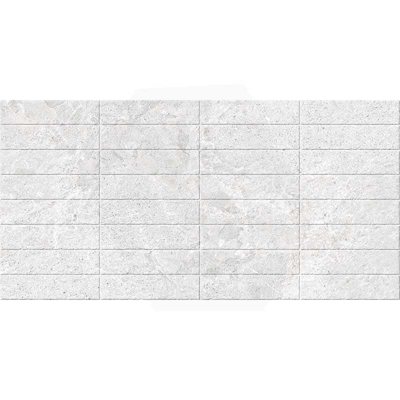 Rhythm White Matt Stone Look 300x600mm Brick Decor Feature Tile
