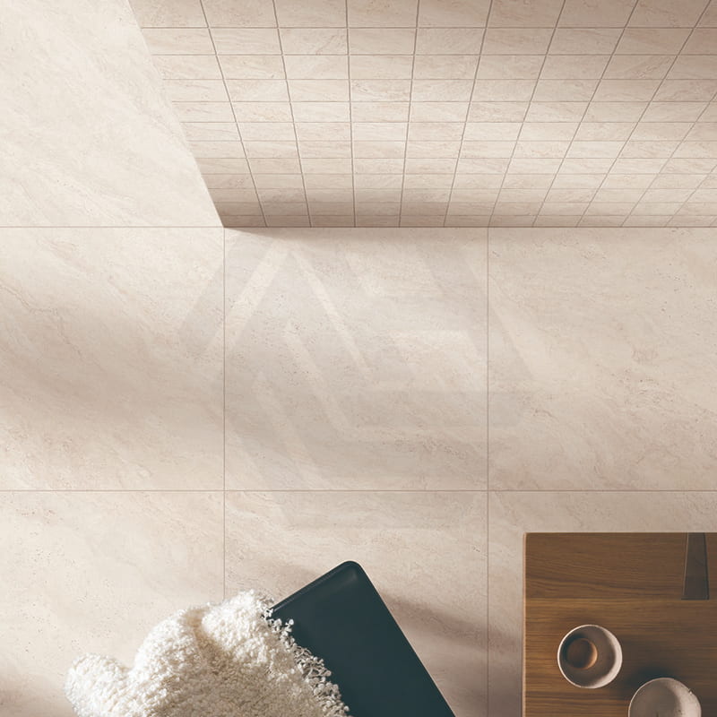Santa Monica Ivory Matt Subway Tumbled Edge 100x100mm Tile
