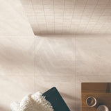Santa Monica Ivory Matt Subway Tumbled Edge 100x100mm Tile