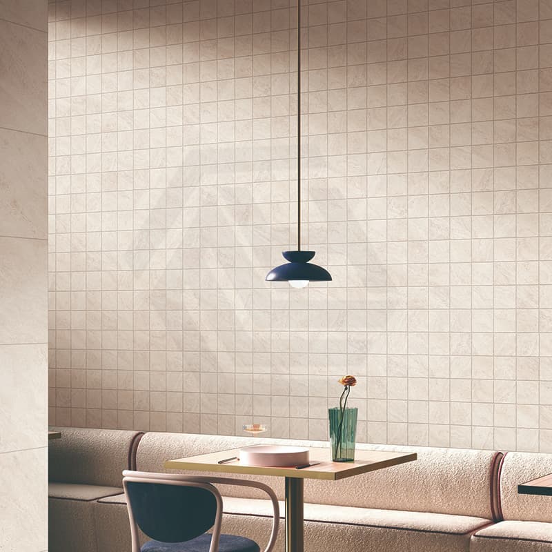 Santa Monica Ivory Matt Subway Tumbled Edge 100x100mm Tile