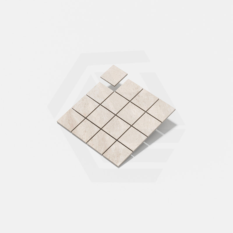 Santa Monica Ivory Matt Subway Tumbled Edge 100x100mm Tile