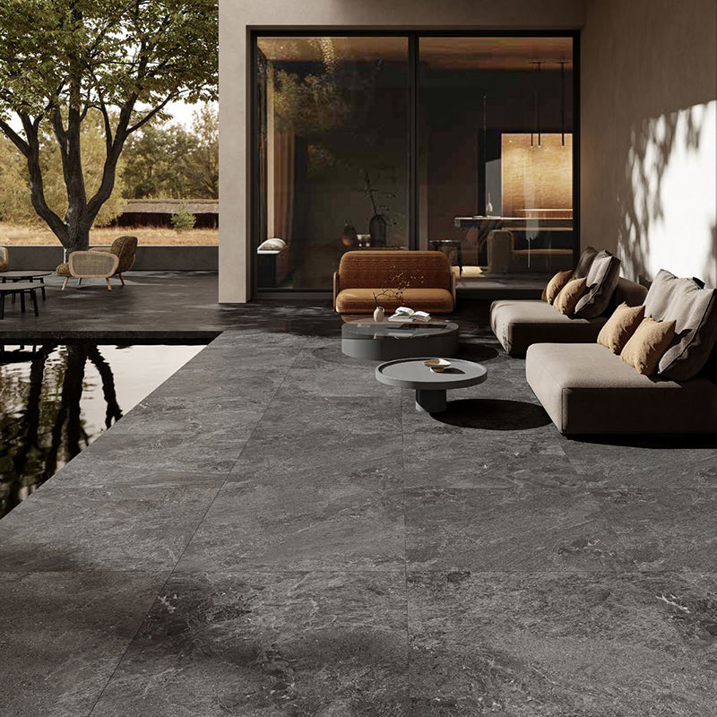 Rhythm Coke Matt Dark Grey Stone Look 300/600/1200mm Tile