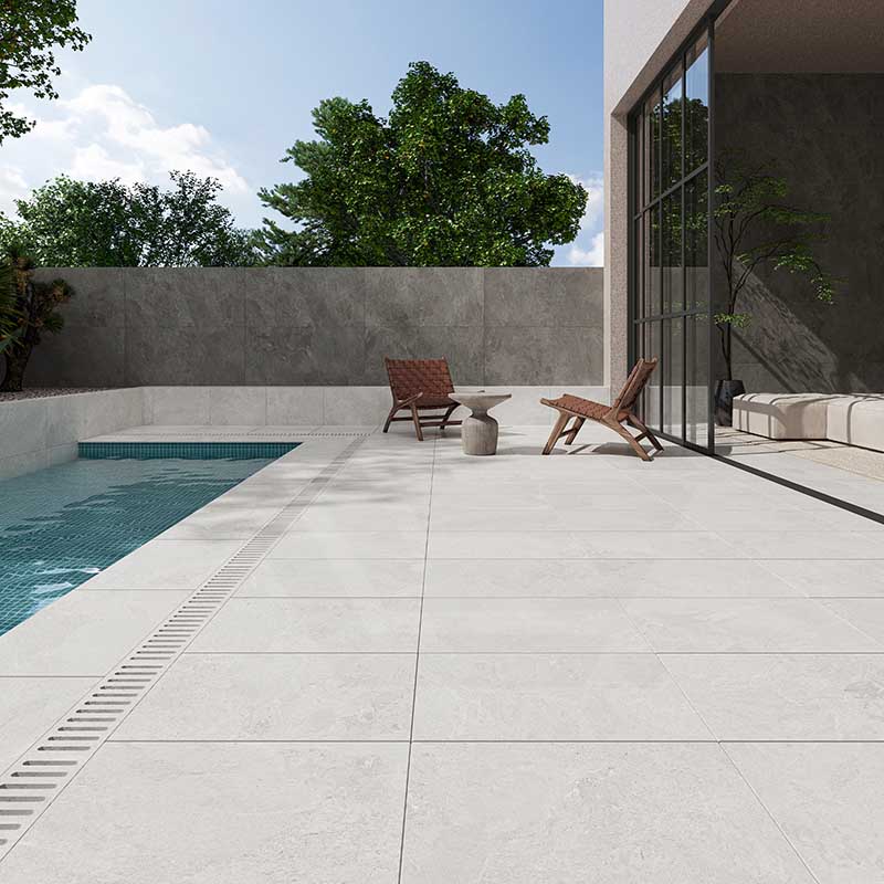 Rhythm White Stone Look External Paver 400x600x20mm