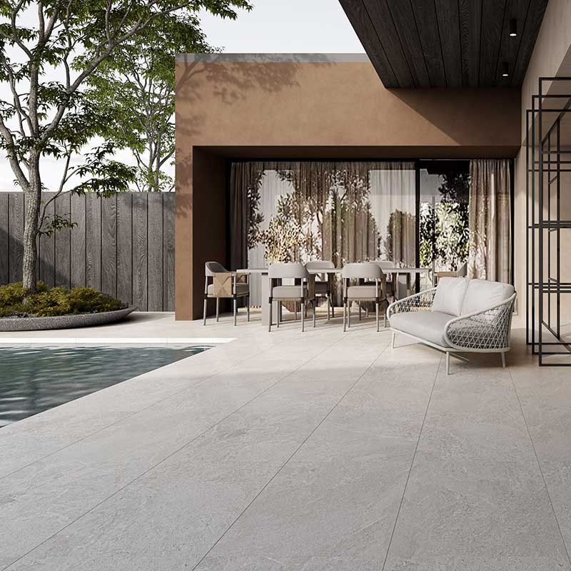 Rhythm White Stone Look External Paver 400x600x20mm
