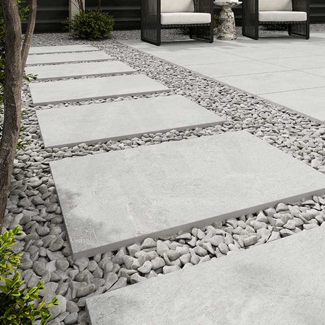 Rhythm White Stone Look External Paver 400x600x20mm