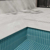 Rhythm White Stone Look External Bullnose Round Edge 400x600x20mm