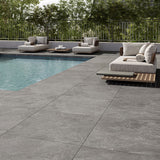 Rhythm Silver Grip Medium Grey Stone Look 600×600mm Tile