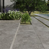 Rhythm Silver Grip Medium Grey Stone Look 600×600mm Tile