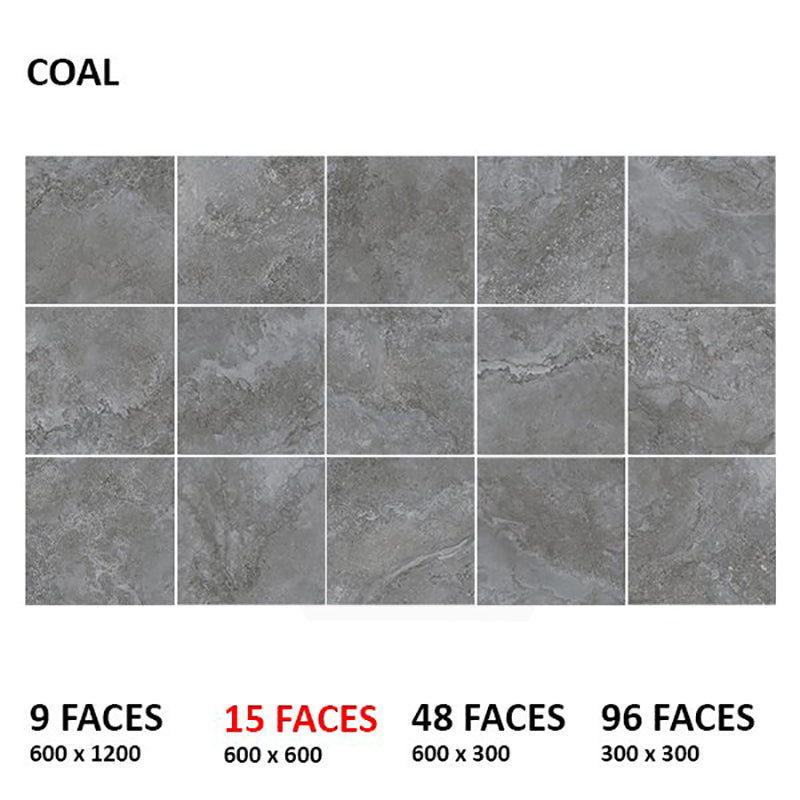 Tibet Coal SurfaceTec Dark Grey Stone Look 300/600/1200mm Tile