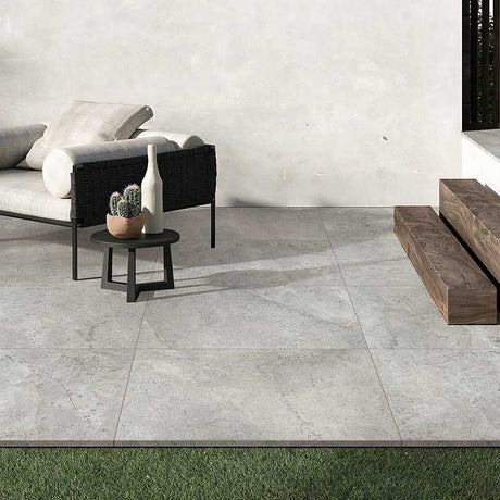 Tundra Extra Grey Marble Look External Bullnose Pencil Edge 400x600x20mm