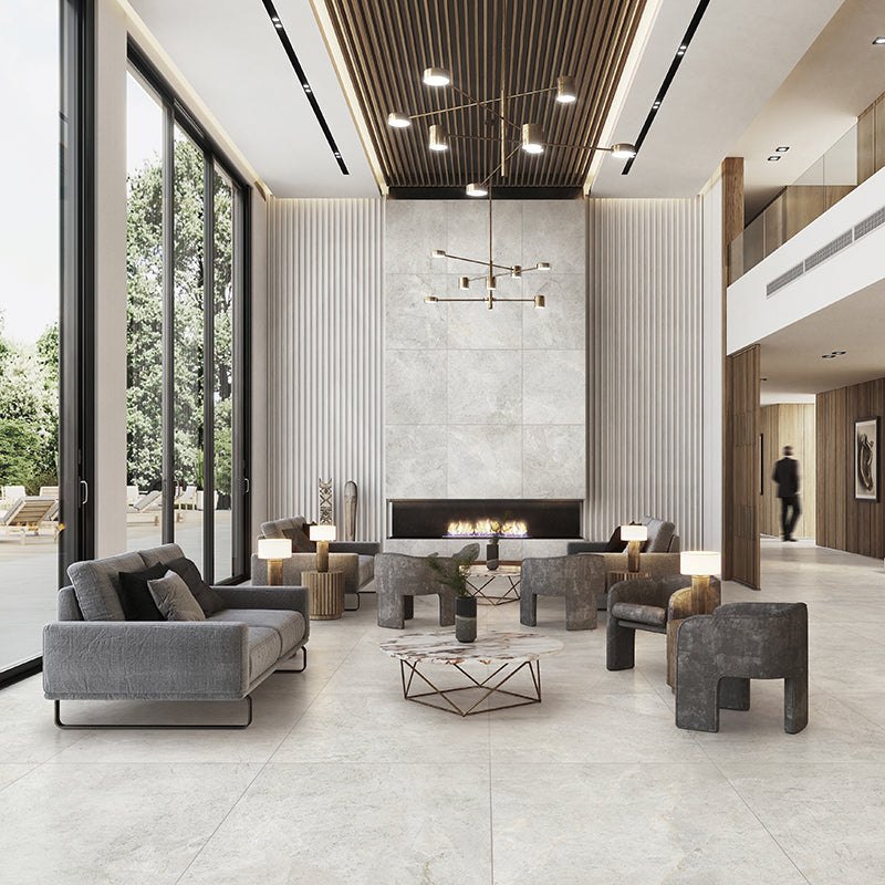 TundraExtra Silver SurfaceTec Light Grey Marble Look 300/600/1200mm Tile