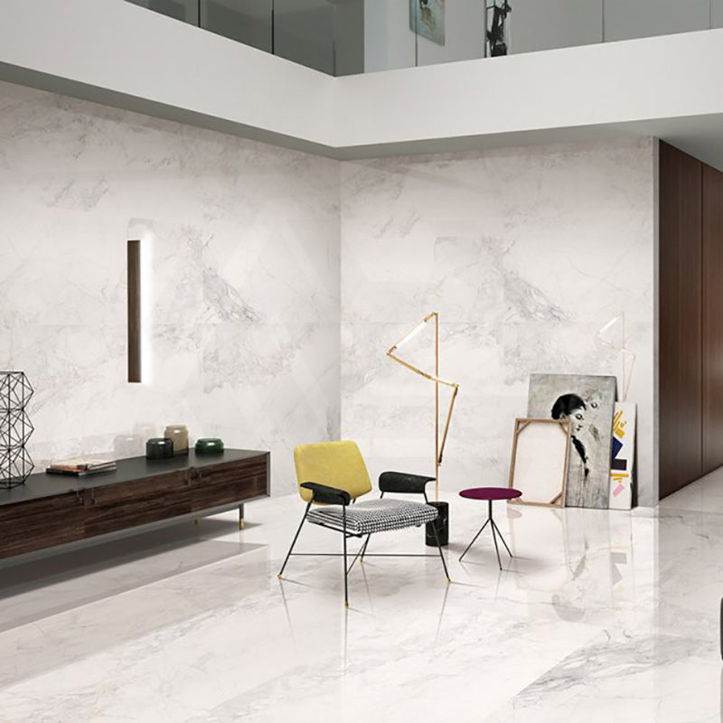 White Marble Lilac Honed Marble Look 300/600/1200mm Tile