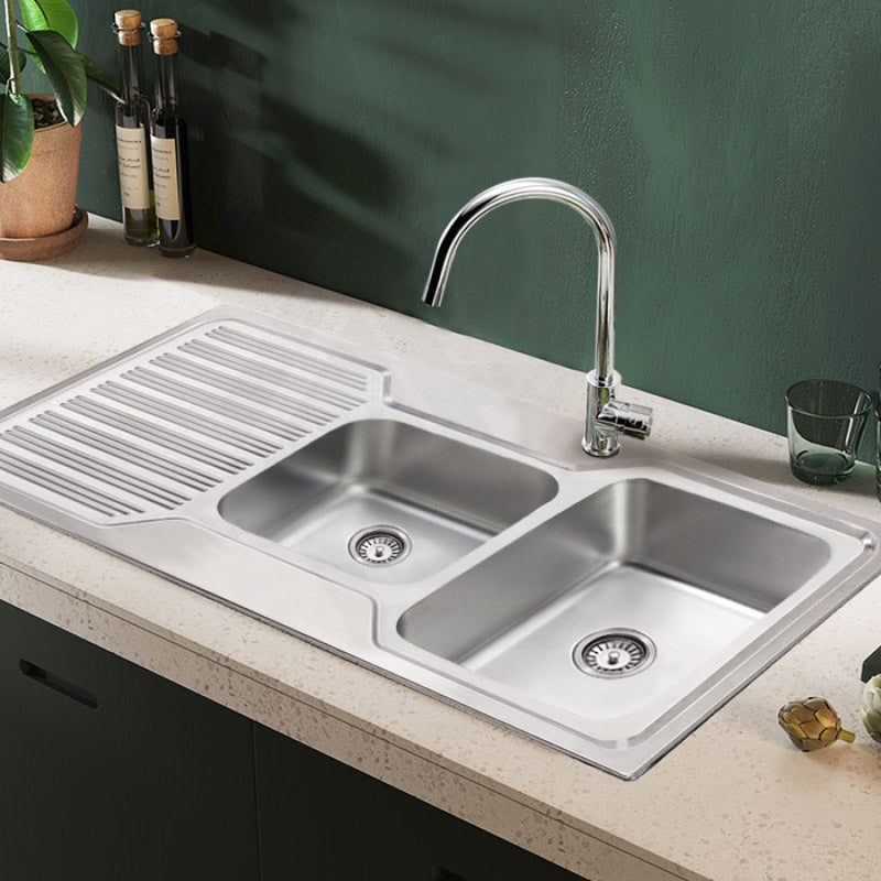Eden 1080X480X170Mm 1&3/4 Stainless Steel Kitchen Sink Single Drainer Left Right Available