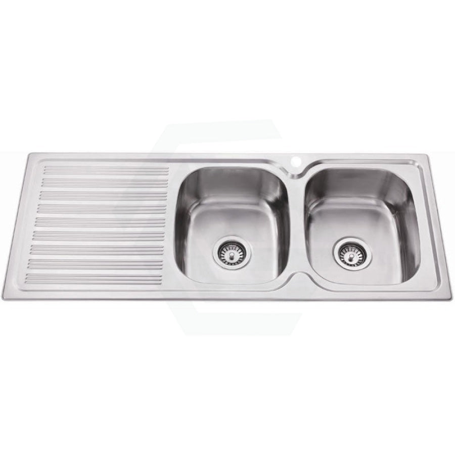 Eden 1180X480X170mm Stainless Steel Kitchen Sink Double Bowls Left Right Available Hand Bowl