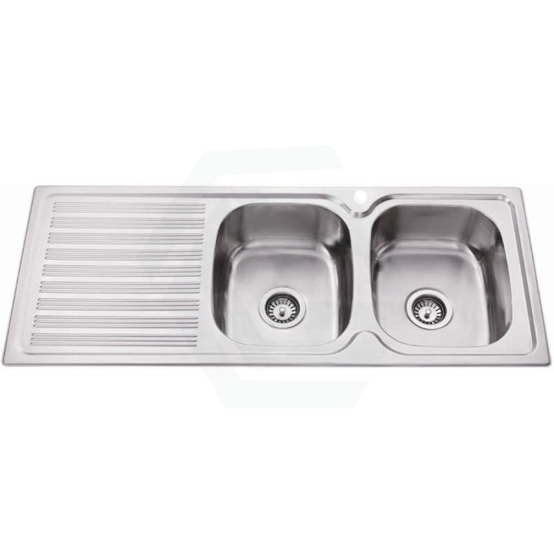 Eden 1180X480X170Mm Stainless Steel Kitchen Sink Double Bowls Left Right Available Hand Bowl