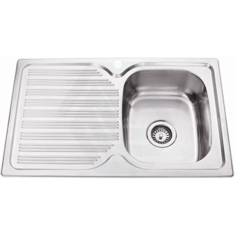 Eden 780X480X170Mm Stainless Steel Kitchen Sink Left Right Single Bowl Available Drainer Board Hand