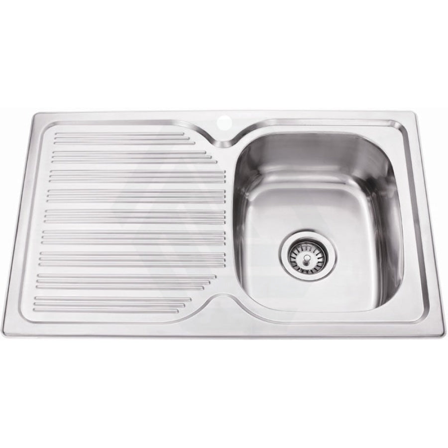 Eden 780X480X170mm Stainless Steel Kitchen Sink Left Right Single Bowl Available Drainer Board Hand