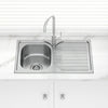 Stainless Steel Kitchen Sink Single Drain Board Rectangle 780mm