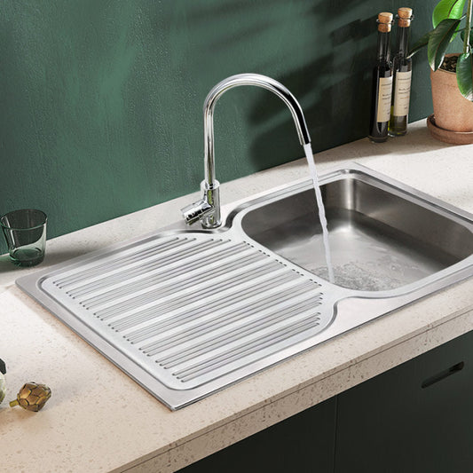 Eden 780X480X170Mm Stainless Steel Kitchen Sink Left Right Single Bowl Available Drainer Board