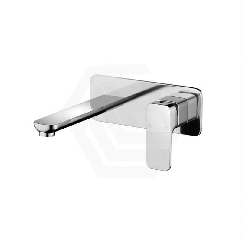 Eden Chrome Soft Square Brass Wall Mounted Mixer With Spout For Bathtub And Basin Mixers With