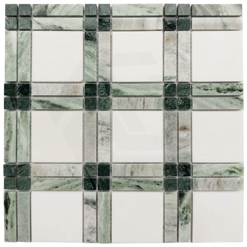 Marble Square Mosaic Matt Tile 300x300mm Sheet 3 Colors Available