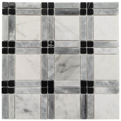 Marble Square Mosaic Matt Tile 300x300mm Sheet 3 Colors Available