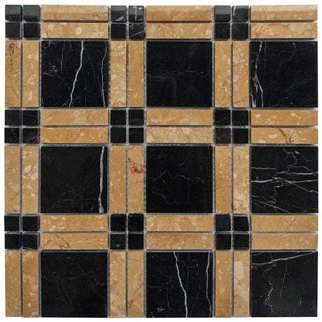 Marble Square Mosaic Matt Tile 300x300mm Sheet 3 Colors Available