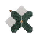 Marble Patterened Mosaic Green Metal Matt Tile 200x200mm Sheet