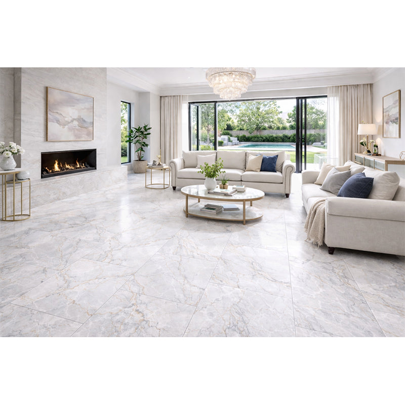 Sofia White Marble Look Matt 300/600/1200mm Tile