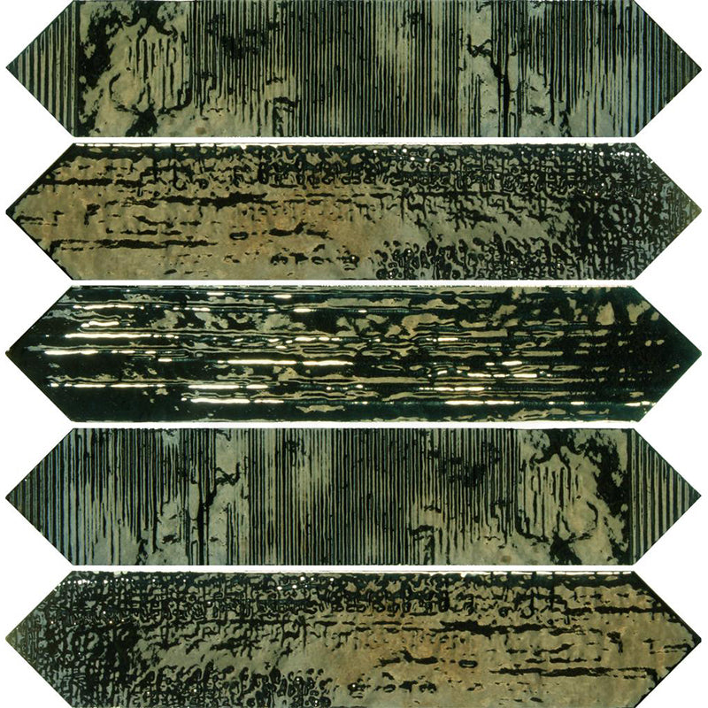 Crackle Decor Metal Gloss Mixed Pattern Polished Subway Tile 65x330mm