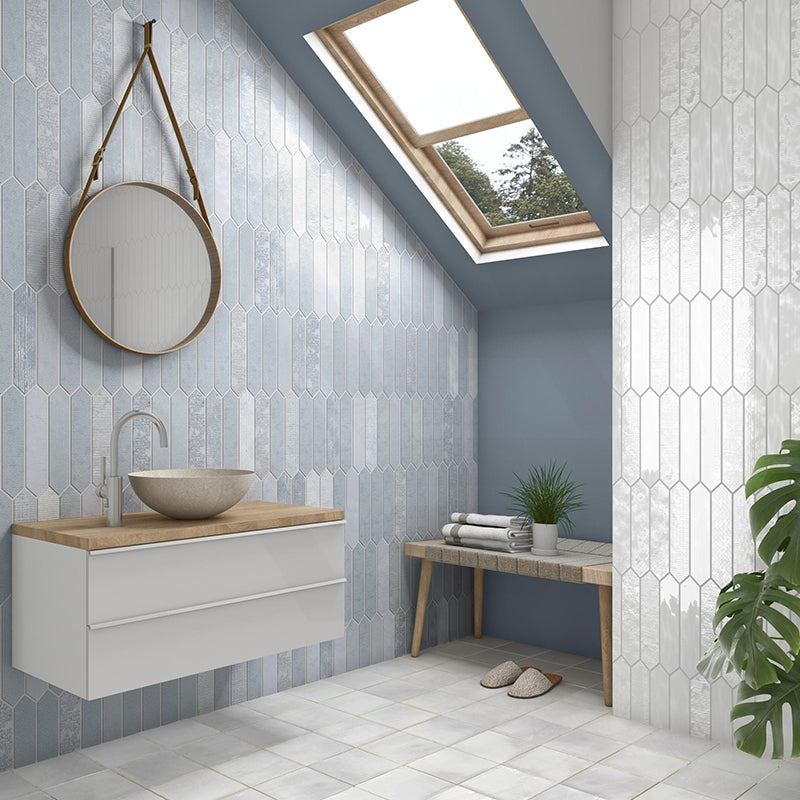 Crackle Laguna Gloss Blue Polished Subway Tile 65x330mm