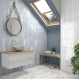 Crackle Laguna Gloss Blue Polished Subway Tile 65x330mm
