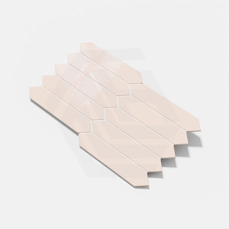 Crackle Camelia Gloss Pink Polished Subway Tile 65x330mm