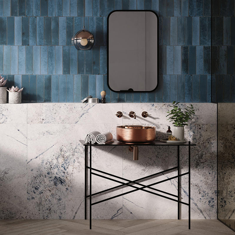 Agadir Lago Gloss Blue Polished Subway Tile 70/147/280mm