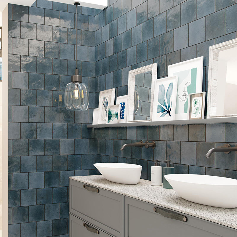 Agadir Lago Gloss Blue Polished Subway Tile 70/147/280mm