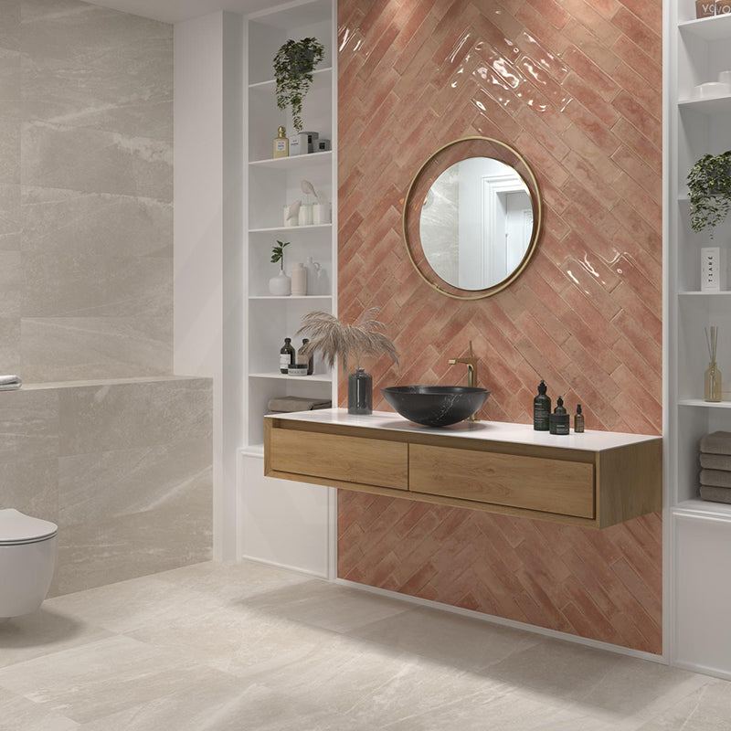 Agadir Aramanto Gloss Brown Polished Subway Tile 70x280mm