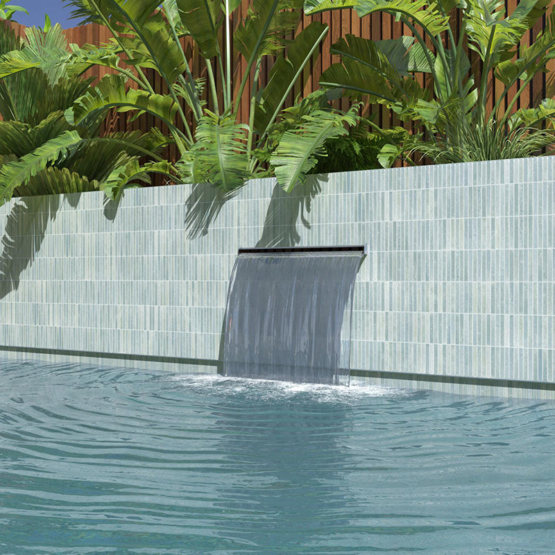 Kit-Kat Mosaic Water Gloss Blue Polished Tile 115x231mm