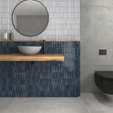 Kit-Kat Mosaic Ocean Gloss Blue Polished Tile 115x231mm