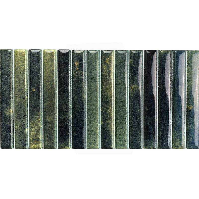 Kit-Kat Mosaic Grass Gloss Green Polished Tile 115x231mm