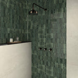 Kit-Kat Mosaic Grass Gloss Green Polished Tile 115x231mm