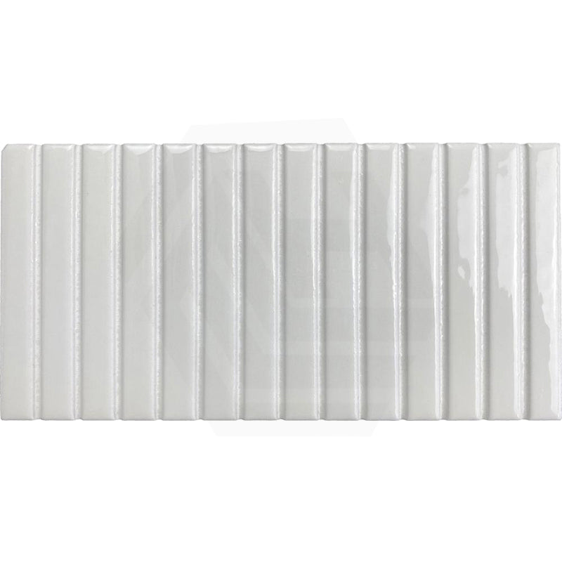 Kit-Kat Mosaic Snow Gloss White Polished Tile 115x231mm
