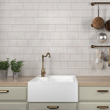 Kit-Kat Mosaic Snow Gloss White Polished Tile 115x231mm