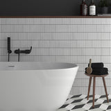 Kit-Kat Mosaic Snow Gloss White Polished Tile 115x231mm