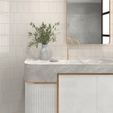 Kit-Kat Mosaic Snow Gloss White Polished Tile 115x231mm